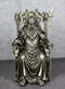 Norse Viking Odin The Alfather Sitting On A Throne with Raven Spear Statue