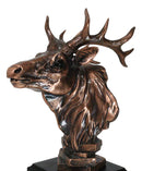 Rustic Wild Forest Woodland Wapiti Elk Deer Bust Trophy Figurine With Base Stand