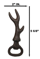Set Of 2 Rustic Wildlife Cast Iron Stag Deer Antler Hand Beer Bottle Openers