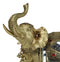 Golden Feng Shui Trunk Up Elephant With Gemstones Bullhook Tapestry Figurine