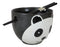 Whimsical Ceramic Black Giant Panda Bear Ramen Noodle Bowl With Chopsticks Set