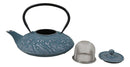 Royal Blue Ocean Sea Waves Cast Iron Tetsubin Teapot With Enamel Liner