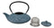 Royal Blue Ocean Sea Waves Cast Iron Tetsubin Teapot With Enamel Liner