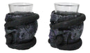 Set Of 2 Ossuary Gothic Pentagram Slitherin Skull And Serpent Snake Shot Glasses