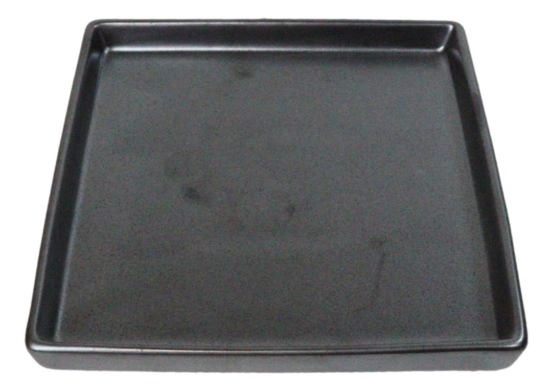 Pack Of 6 Iron Black Tetsu Kesho Ceramic Square Appetizer Salad Plates 6.25" L