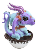 Fantasy Chocolate Latte with Eugene Baby Dragon In Beverage Saucer Cup Figurine