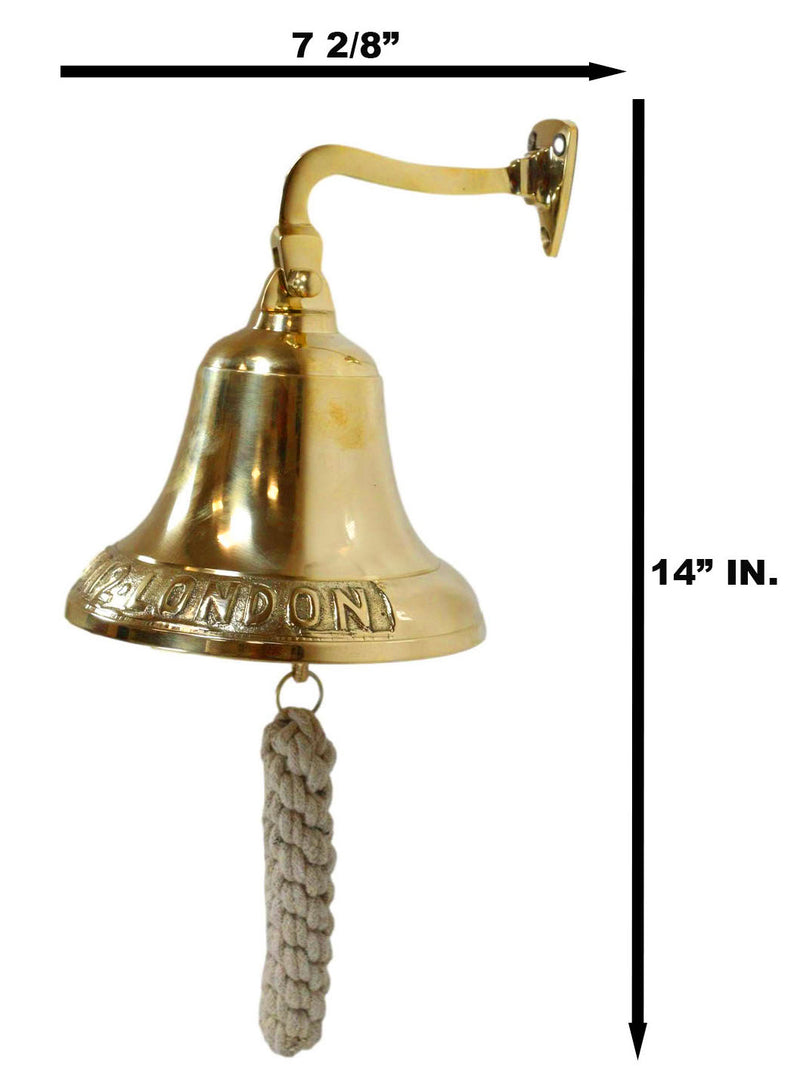 Marine Antiqued Solid Polished Brass RMS Titanic Wall Dinner Bell With Lanyard