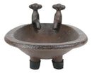 Cast Iron Rustic Bronze Bathtub With 2 Spouts Miniature Jewelry Dish Tray 6"L