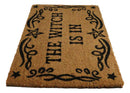 The Witch Is Wiccan Scroll And Pentagrams Coir Coconut Fiber Floor Mat Doormat