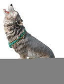 Cries of The Night Howling Gray Wolf with Turquoise Rocks Necklace Figurine 7"H