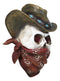 Western Wild West Cowboy Skull With Rose Eyes Hat and Bandana Mask Wall Decor