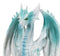 Fantasy Land Of Dragons Crouching Pale White Arctic Snow Winter Dragon Figurine
