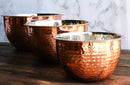 Set Of 3 Round Hammered Stainless Steel Serving Or Mixing Bowls Copper Finish