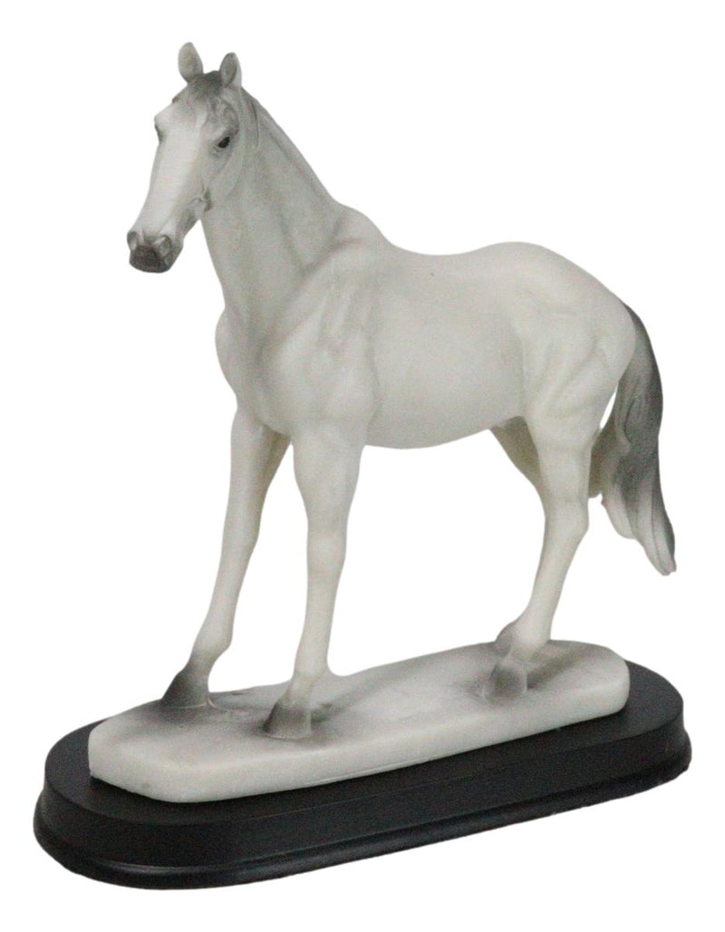 Equine Rare Breed Camarillo White Horse Steed Model Figurine On Base 6.25"L