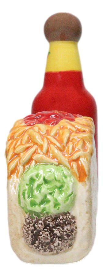 Ceramic Taco Tuesday Hot Sauce Bottle And Cheese Taco Salt Pepper Shakers Set