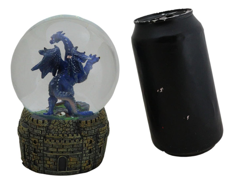 Legends Fantasy Blue Midnight Dragon Water Globe With Glitters Figurine 100mm