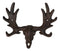 Cast Iron Western Rustic Bull Moose Head Wall Double Hooks For Keys Leashes Hats
