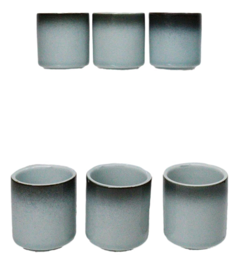 Seikai Blue Ochoko Ceramic Sake Cups 1.5 Oz, Set of 6, Japanese Style Drinkware