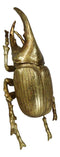 Medium Gold Resin Hercules Rhinoceros Beetle Wall Decor Or Tabletop Figurine