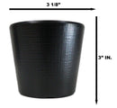 Pack Of 6 Black Silk Melamine Contemporary Ridged Yunomi Tea Cups 8oz