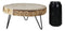 Unfinished Natural Wood Bark Round Slice with Metal Legs Pedestal Stand 9"D