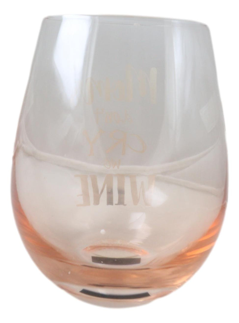 Pack Of 4 Mom's Don't Cry We Wine Metallic Gold Prints Stemless Wine Glasses