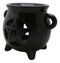 Wicca Witchcraft Pentagram Black Cauldron Essential Oil Warmer Candle Holder