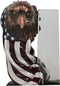 Patriotic Bald Eagle With American Flag Beveled Engravable Glass Frame 6"x4"