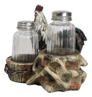 Country Rustic Farm White Breasted Chicken Rooster Salt Pepper Shakers Holder