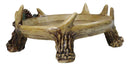Rustic Deer Antler Tray Dish with Pinecones Woodland Decorative Catchall Bowl