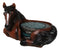 Rustic Western Brown Chestnut Horse Coaster Holder with Horseshoe Coasters Set