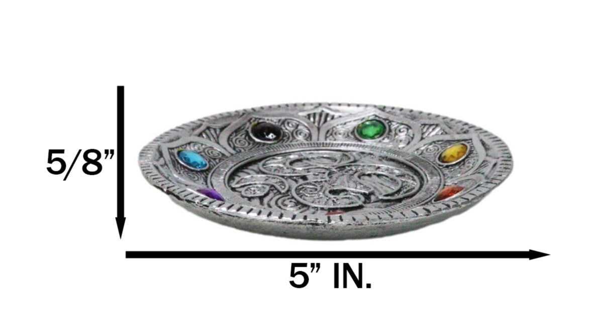 Feng Shui Buddha Ohm Symbol Lotus Mandala With 7 Chakra Gems Incense Burner - Ebros Gift