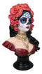 Day of The Dead Sugar Skull Lady Dancer Vivas Calacas Senorita Bust Figurine