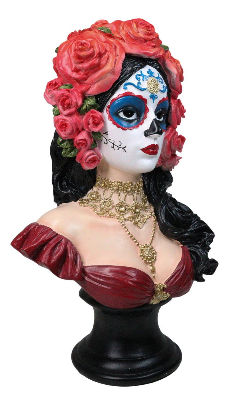 Day of The Dead Sugar Skull Lady Dancer Vivas Calacas Senorita Bust Figurine