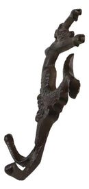 Set Of 2 Cast Iron Mermaid Ariel Above The Waves Rustic Double Wall Coat Hooks