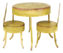 Enchanted Fairy Garden Miniature Metal Yellow Ladybug Table And 2 Chairs Set