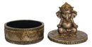 Yoga Ganapati Baby Ganesha In Meditation With Mandala Flower Decor Trinket Box