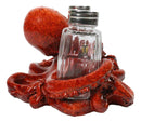 Red Spotted Nautical Marine Cephalopod Octopus Salt Pepper Shakers Holder Set