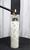 Mystical Magic Symbols White Sage Wicca Tall Tube Scented Candle Home Fragrance