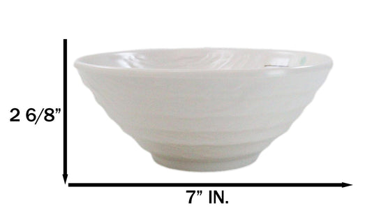 Set Of 6 Modern Yukino Hana Snowflakes Melamine Soup Pasta Salad Bowls 26oz