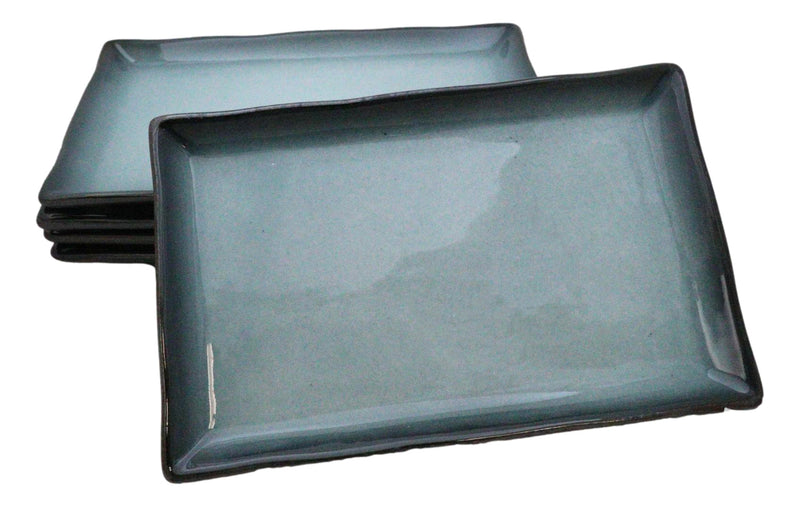 Pack Of 5 Blue Sky And Stars Seikai Collection Rectangular Sushi Plates 7.75" L