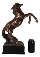 Large 20"H Western Black Beauty Prancing Horse Bronzed Resin Figurine With Base