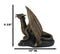 Faux Bronze Giant Serpent Dragon Standing On Volcanic Rock Wine Holder Sculpture