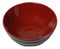 Set Of 6 Red And Black Round Ridged Body Soup Salad Rice Melamine Bowls 6.5"D