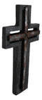 Rustic Western Layered Rust Finish Crossed Ropes Wall Cross Christian Plaque