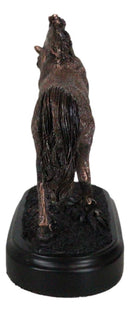Rustic Western Country Stallion Horse Textured Bronze Resin Figurine With Base