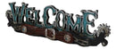 Rustic Western Cowboy Boot Spurs Buckle Turquoise Welcome Sign Desktop Figurine