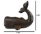 Set Of 2 Rustic Cast Iron Sperm Whale Cachalot Decorative Paperweight Figurines