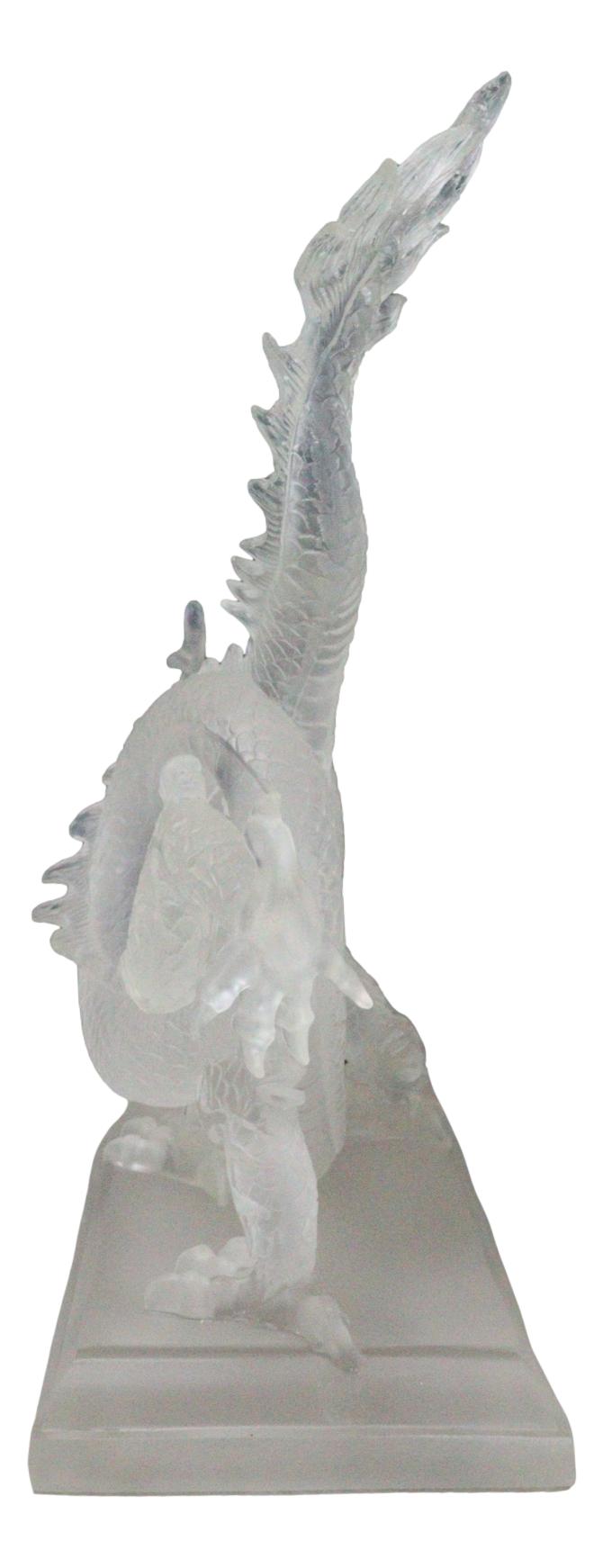 Legendary Chinese Orient Azure Dragon King Frosted Translucent Acrylic Figurine