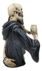 Love Never Dies Black Cloaked Skeleton Couple Love Sign Hand Gesture Figurine